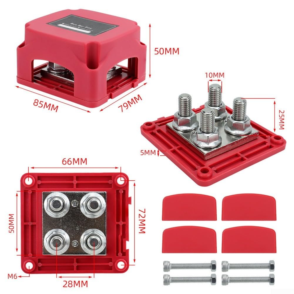 Hochstrom Stromverteiler 400A für Wohnmobil Lkw(red+black)
