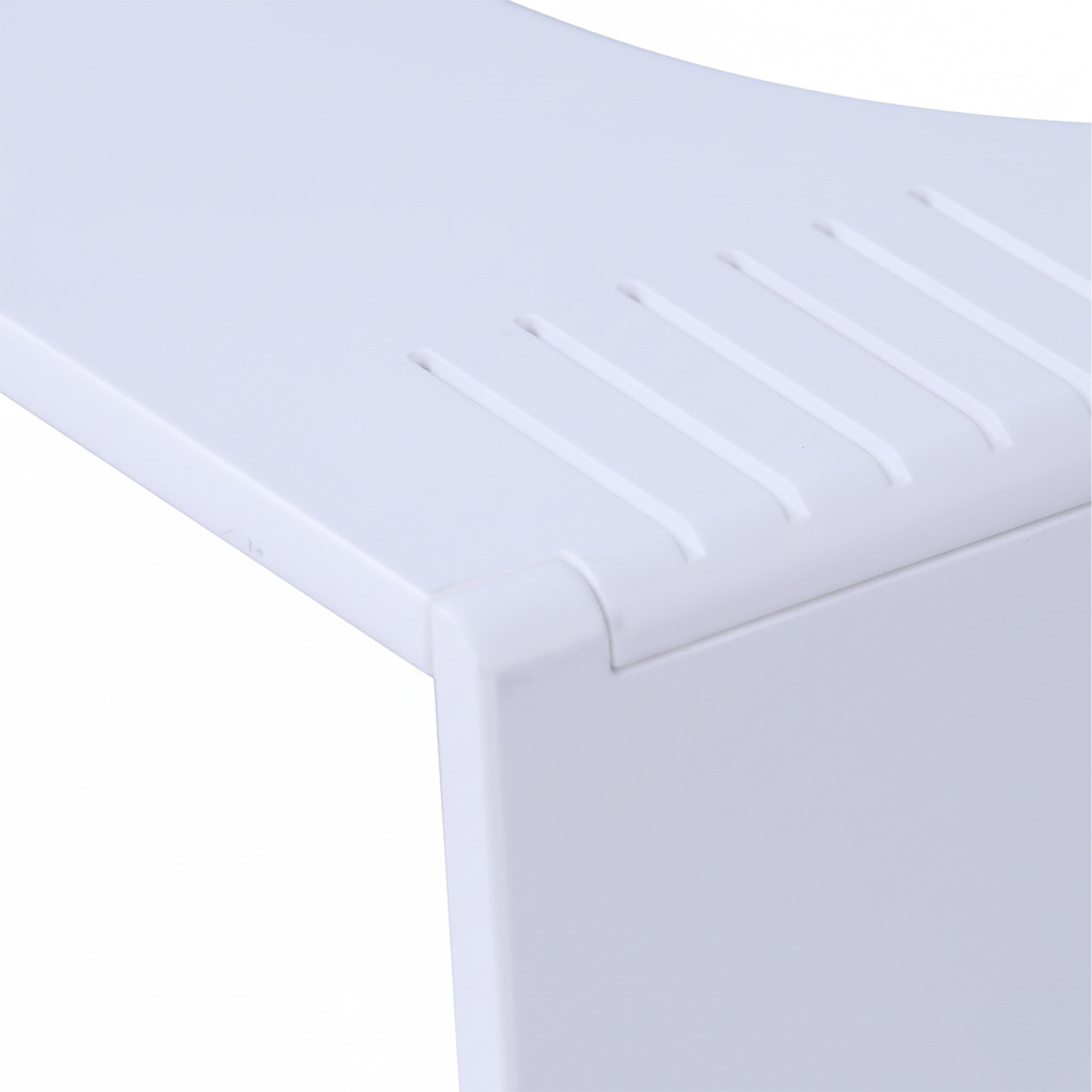 Relaxdays Taburete Inodoro Plegable de bambú Antideslizante, reposapiés para Adultos, 43,5x20x19 cm, Blanco