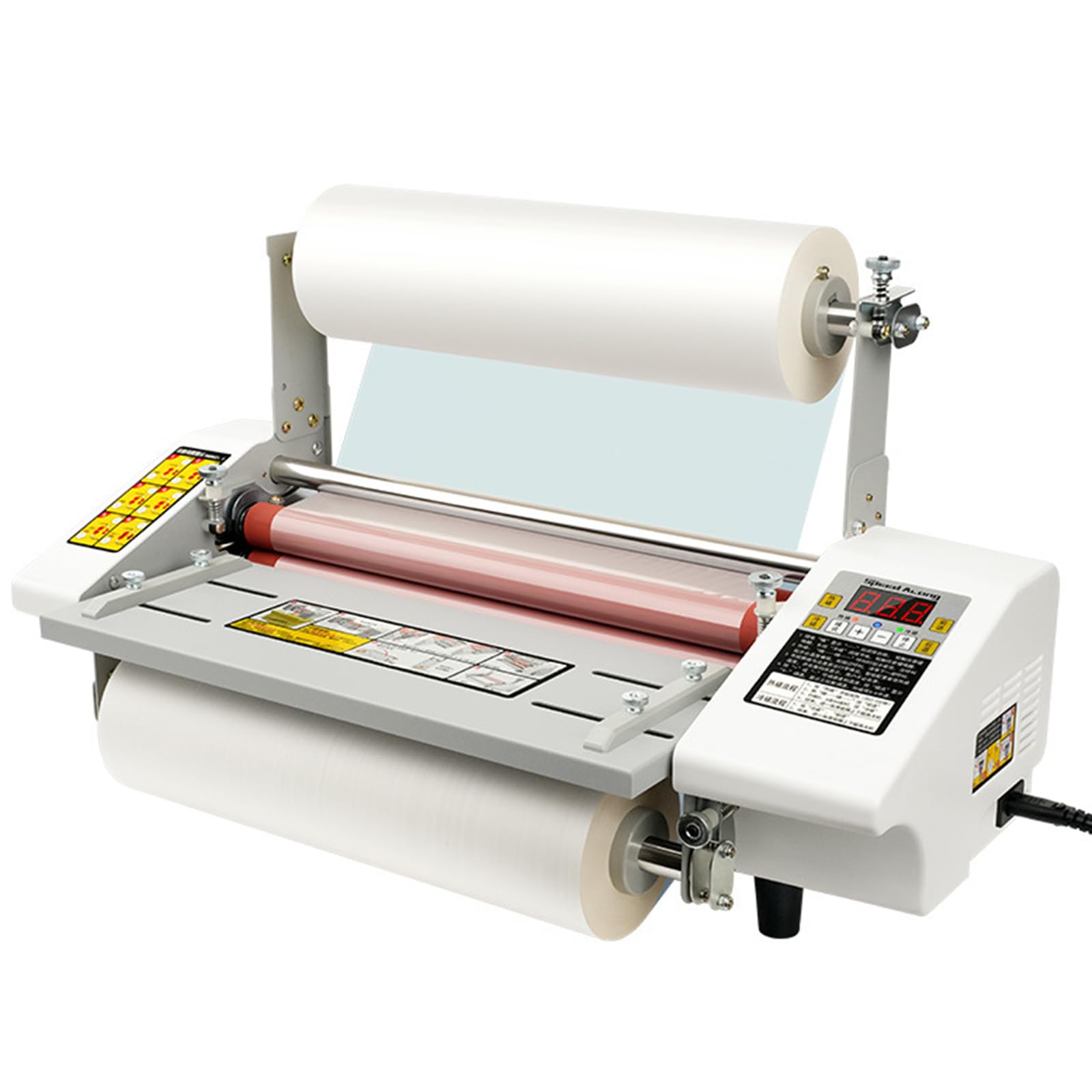 Laminator termiczny, laminator A3, 9 poziomów prędkości, 4 gumowe wałki, precyzyjna regulacja temperatury, automatyczny podajnik papieru, do biura, szkoły i zastosowań komercyjnych