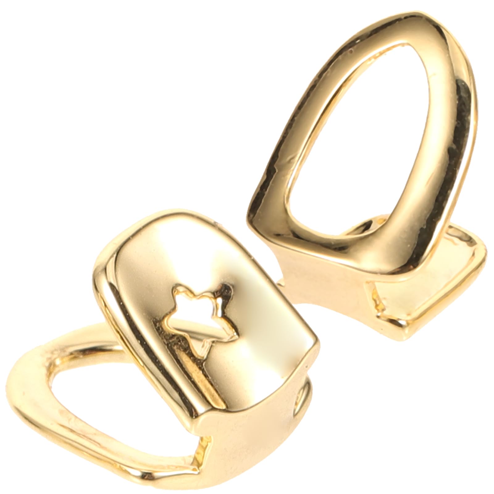 Healvian 2pcs Gold Grills,Hip Hop Gold Single Tooth Cap,Hip Hop Teeth Grill for Teeth Mouth,Cosplay Grill Single Tooth Caps,Golden Single Tooth Fangs Cap Decorative Jewelries for Rapper