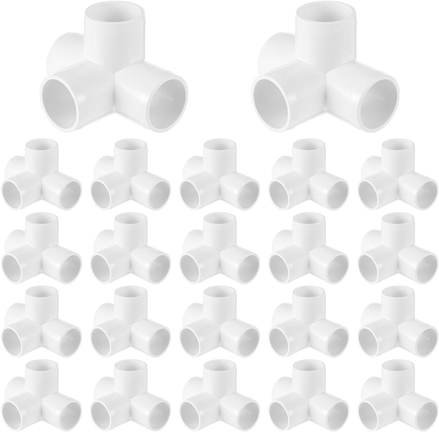 20 Pcs 3/4 Inch PVC Tee 4 Way Elbow Fittings, Furniture Grade Sch40 Side Outlet Connectors for DIY Corner PVC Structure, Shelving, Greenhouse, Building, Garden Frame