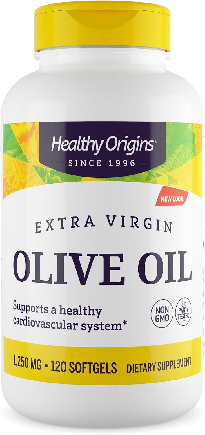 Healthy Origins Extra Virgin Olive Oil 1250 mg, 120 Softgels