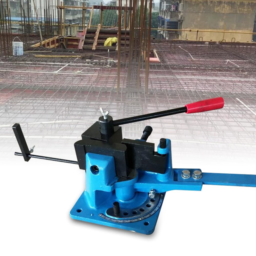 Universal Winkelbieger Biege Maschine GeräT Metall Winkelbiege Manuell Tool FüR Flach Stahl Rund Werkzeuge Hand Bieger Vorrichtung Multifunktions Eckfalzmaschine Mit 5 Matrizen Bis Winkel 120°Blau