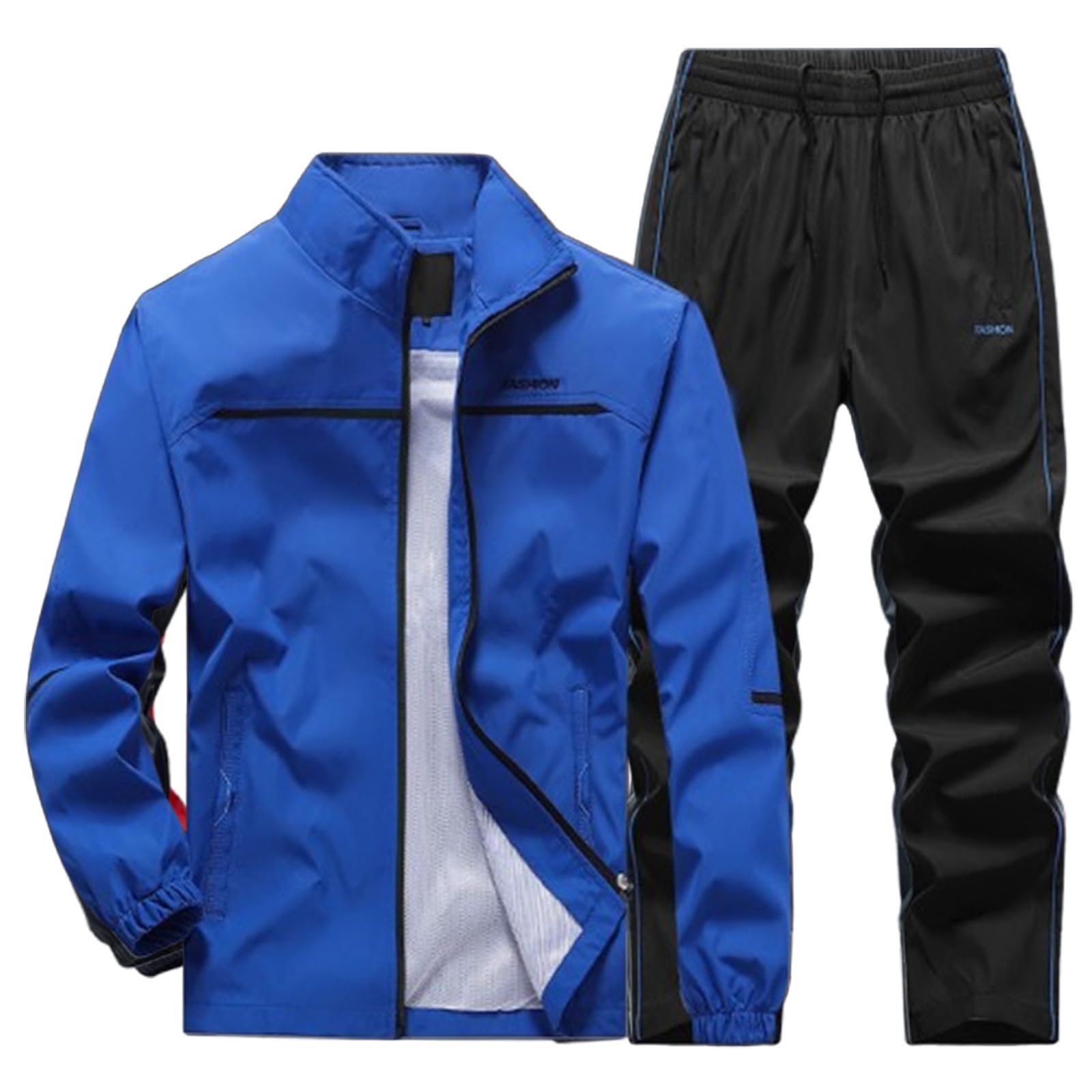 Tute da Ginnastica Uomo Maniche Lunghe Felpa con Cerniera e Jogging Pantaloni Sportiva Set