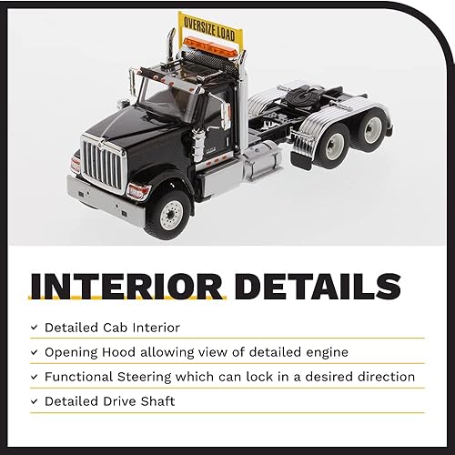 Miniatura 4 de Diecast Masters Tractor tándem de cabina de día internacional HX520 SFFA escala 150  Serie de transporte  Modelo negro metálico 71003