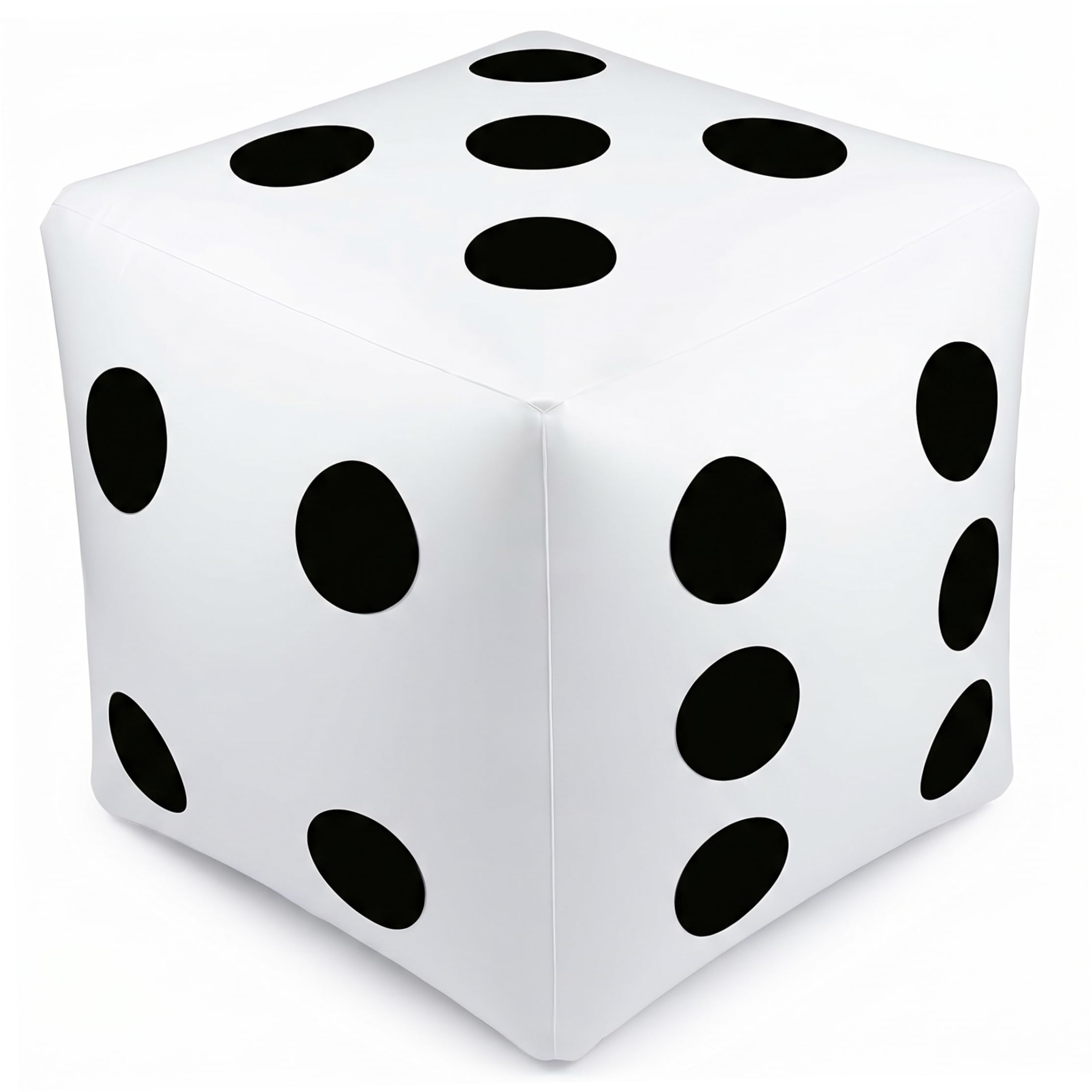 Dados inflables Gigantes de 40 Pulgadas, Dados Gigantes de PVC a Prueba de Fugas para Juegos de Mesa de Fiesta en la Piscina, césped Interior y Exterior, Blanco