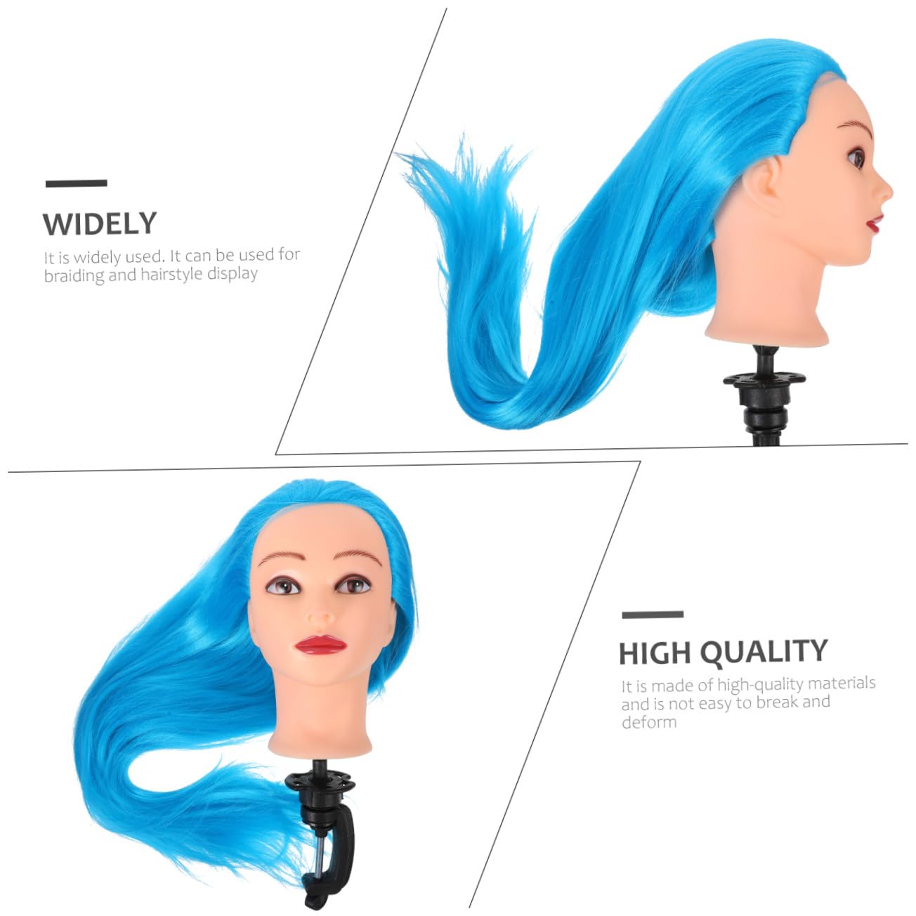 FRCOLOR Trainingskopf Für Friseure Perückenpuppe Mit Kunsthaar Friseurpuppe Zum Üben Von Haarstyling Und Flechten