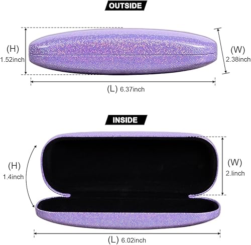Miniatura 4 de ADBGV 3 fundas unisex rígidas para lentes, funda protectora para gafas, funda de gafas de sol con paño de limpieza