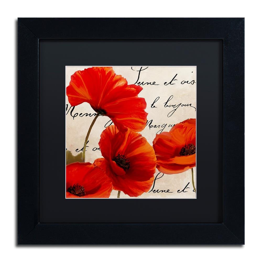 Coquelicots Rouge I by Color Bakery, Black Matte, Black Frame 11x11-Inch