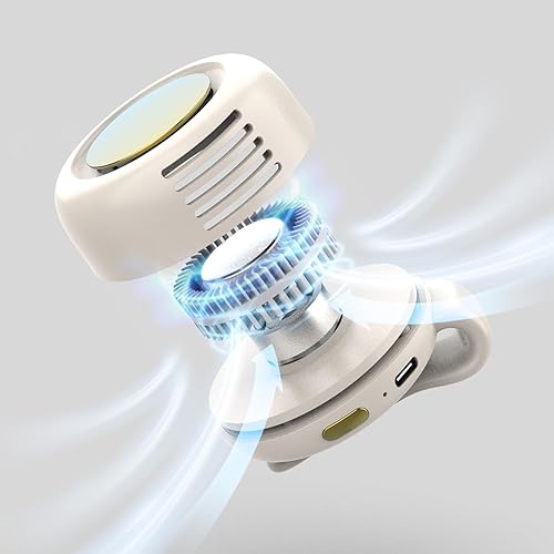 Miniatura 5 de Mini ventilador sin aspas con clip, ventilador personal portátil de 3 velocidades con USB-C, para cintura, bolsa y cuello (rosa)