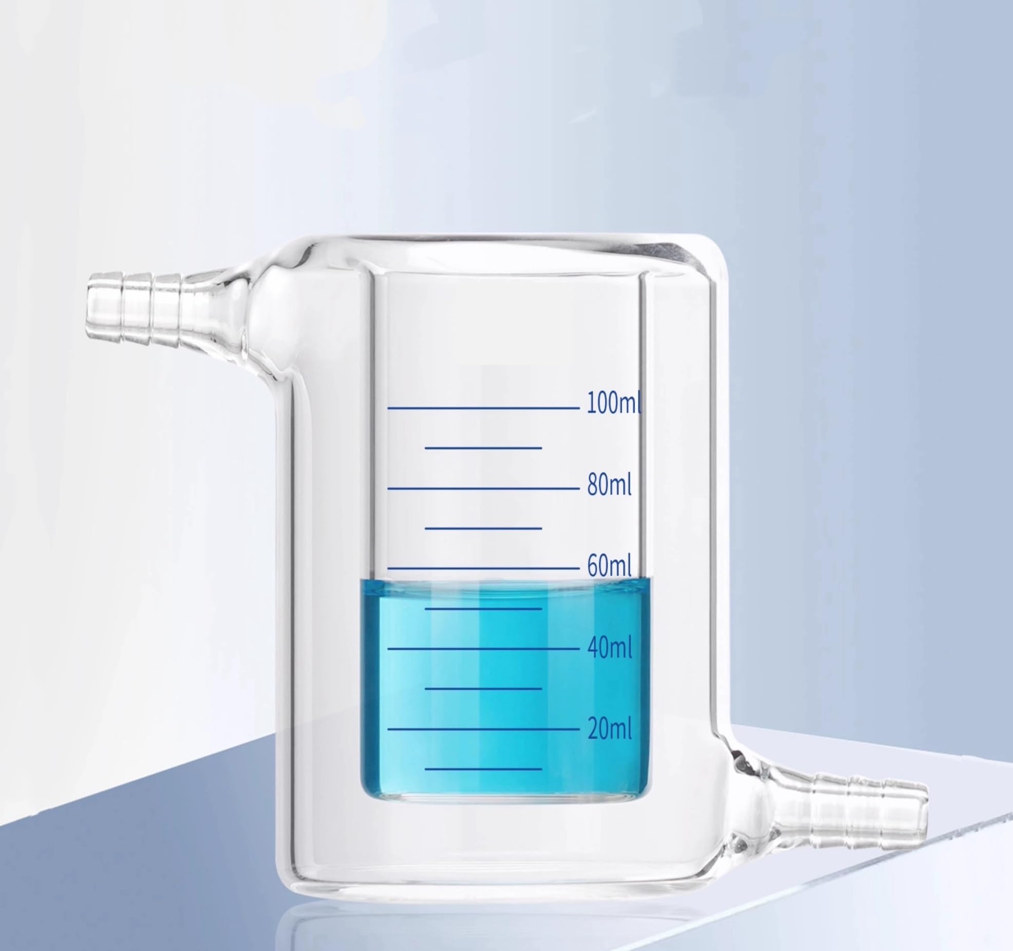 Probeta graduada de vidrio, Vasos de precipitados vidrio borosilicato calidad laboratorio, doble pared, con graduaciones dobles, 50 ml a 1000(200ml)