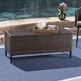 Great Deal Furniture Irene Aufbewahrungseinheit aus Weidengeflecht, für den Außenbereich, Braun Multi Brown