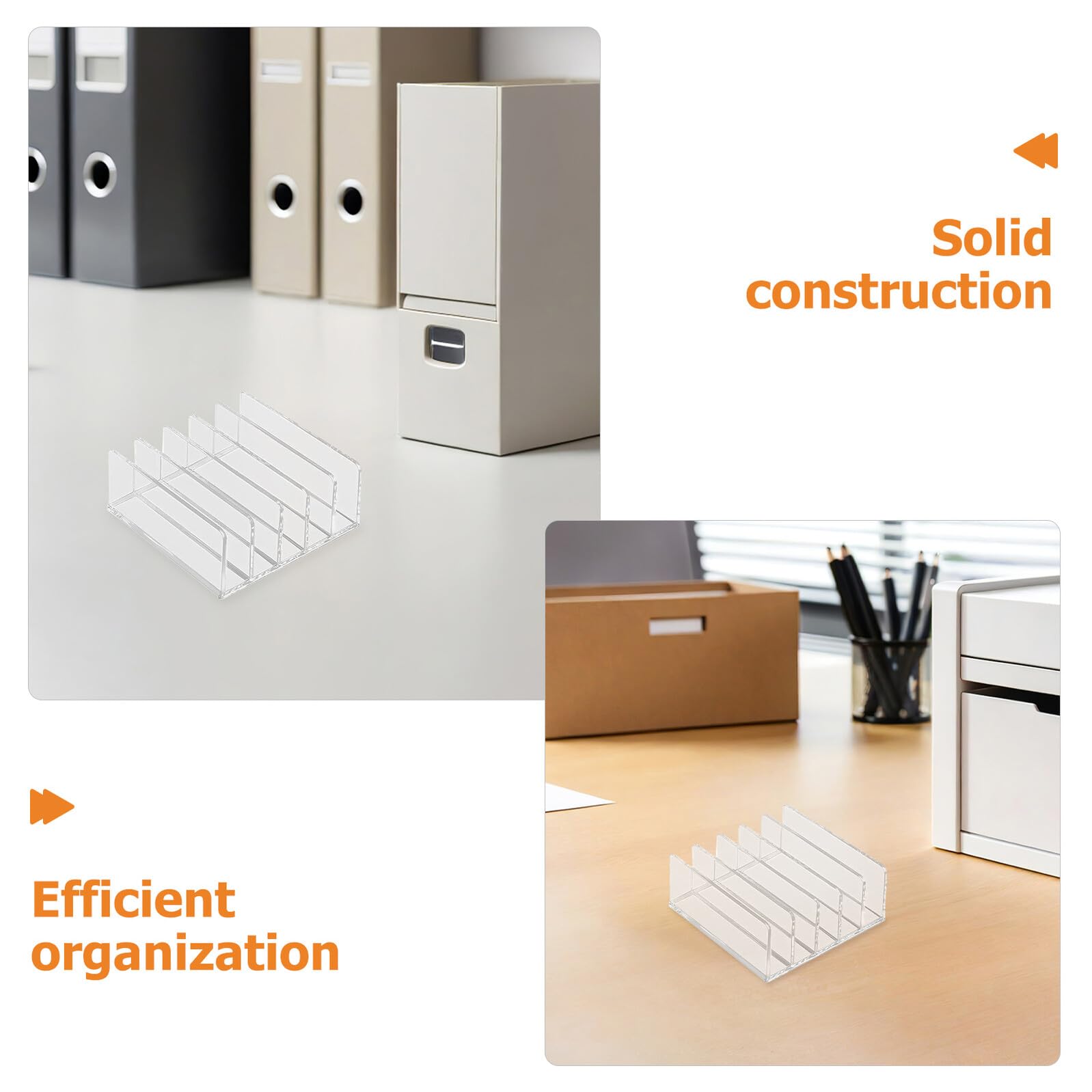 TOPBATHY 2pezzi Portadocumenti per Scrivania in Acrilico Scomparti Organizer per Posta e Riviste Moderno Portadocumenti da Tavolo per Cancelleria Organizer da Scrivania