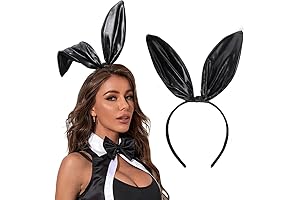 Bunny-Themed Leather Knotted Rabbit Ears Hair Hoops