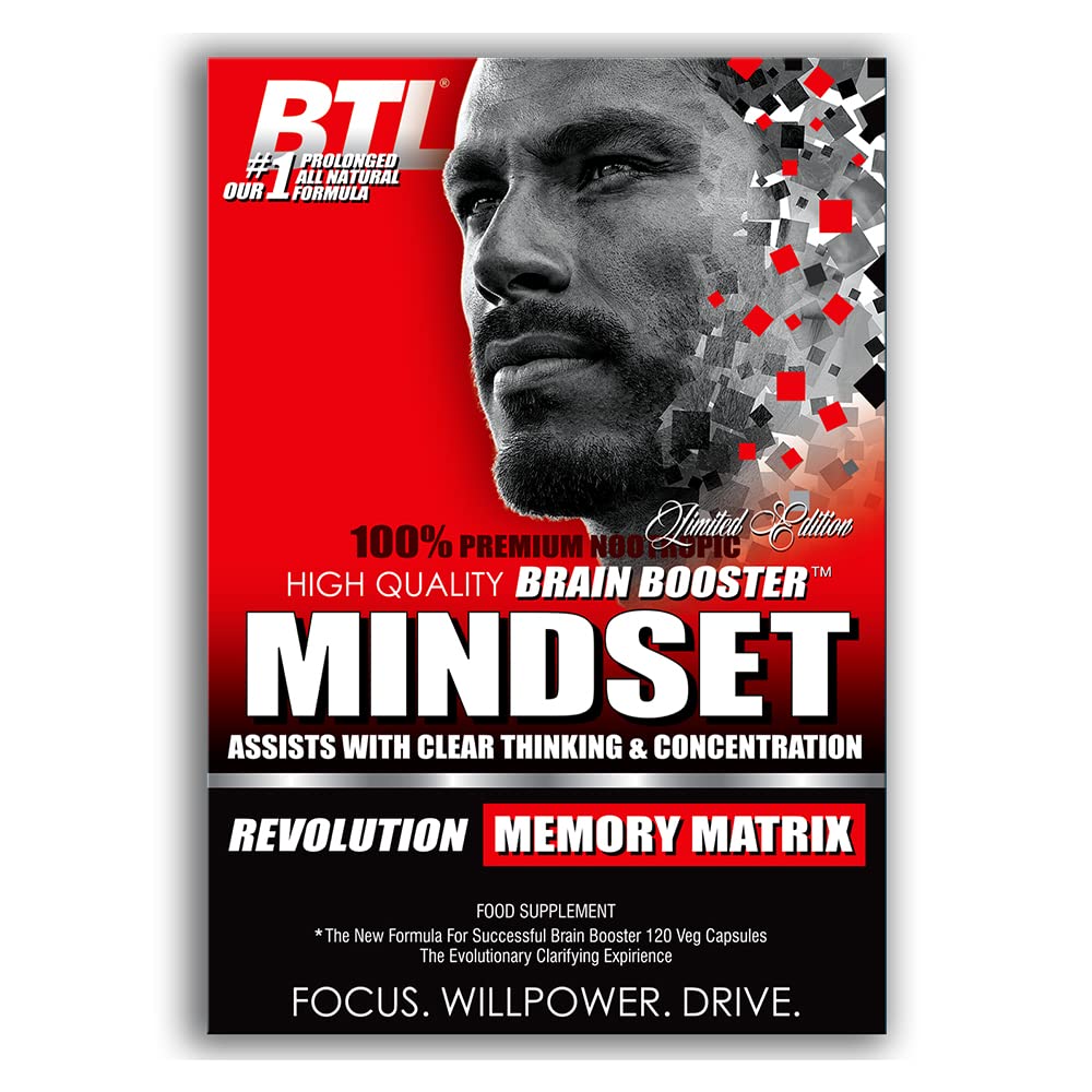 Mindset - Premium Nootropic Brain Booster 30 Ingredients Supports Focus Enhance Concentration Memory for Men and Women with Bacopa Monnieri Ginkgo Biloba Rhodiola Green Tea 120 Veg Capsules