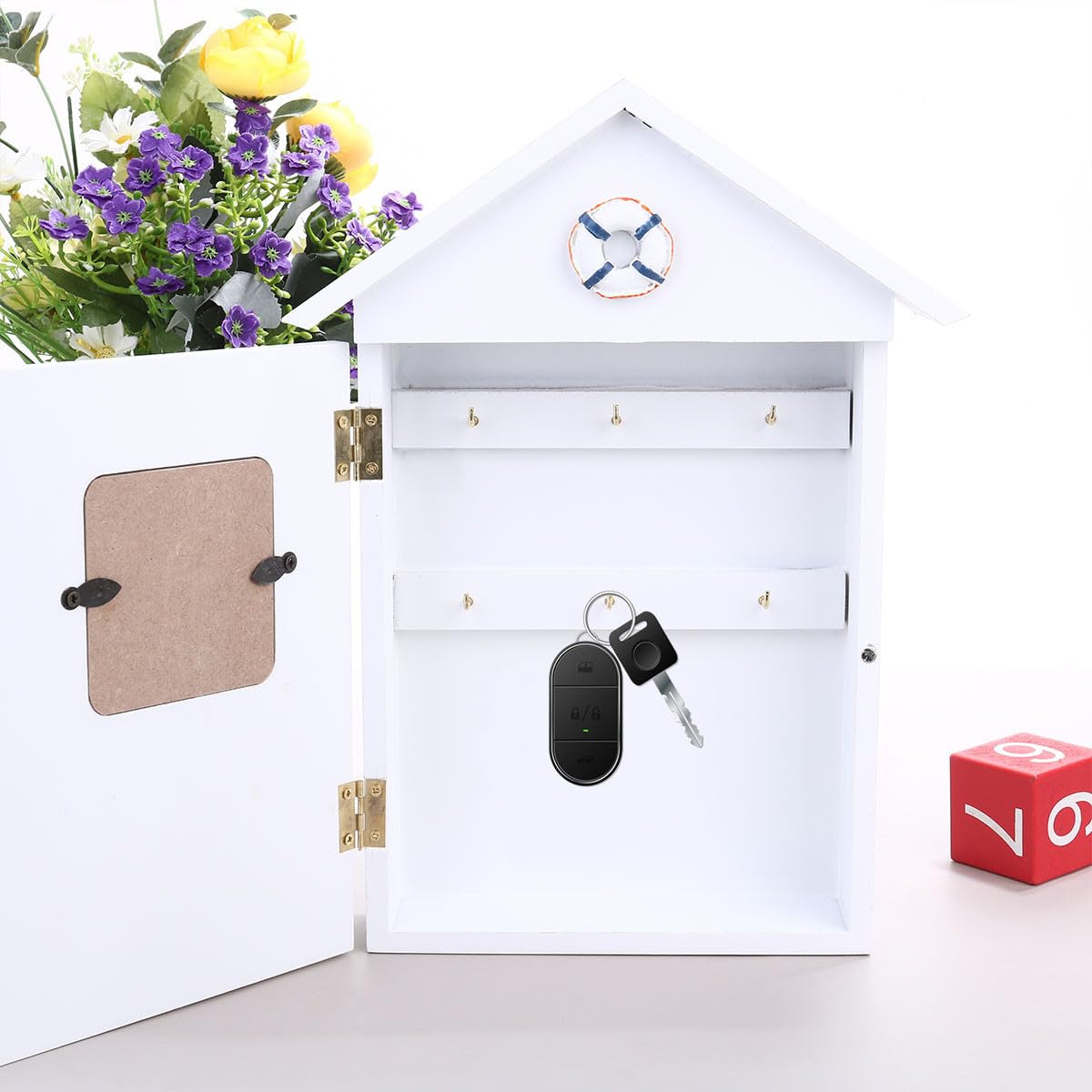 IMIKEYA Porta Costiero Forma a in Chiavi Sintetico Bianco Ganci Decorazione in per Corridoio e
