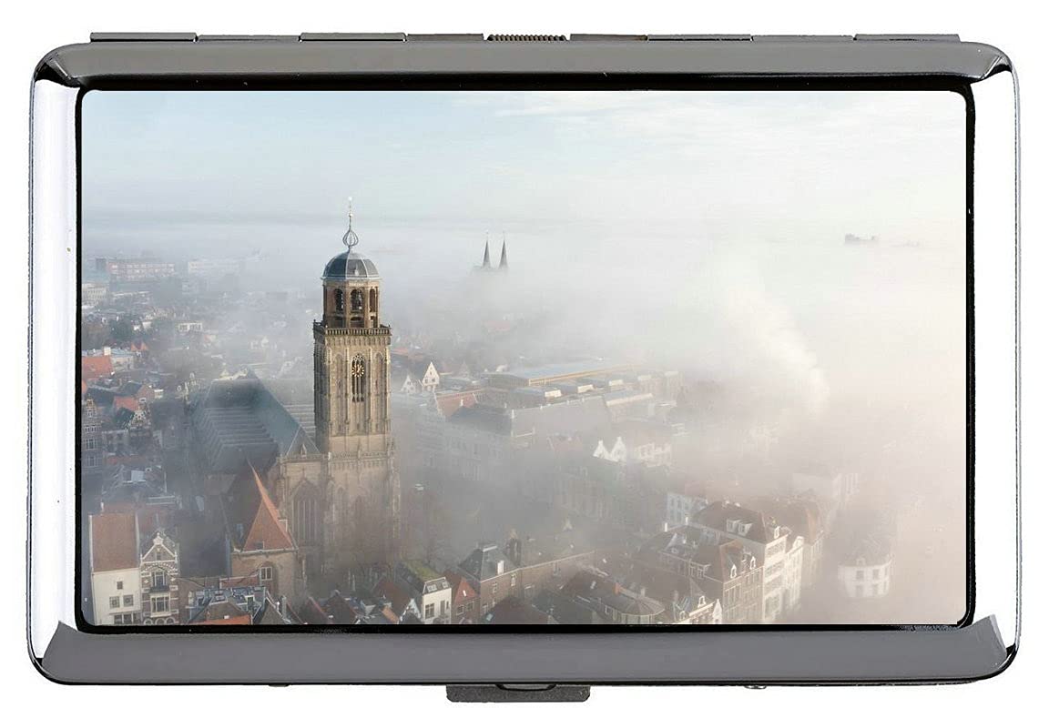 YENDOSTEEN Cigarette Case Holder,City Architecture Building Pocket Carrying Cigarette Box A235