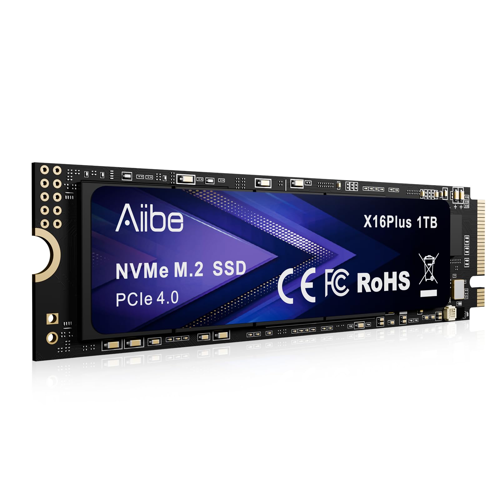 Aiibe X16Plus 1TB NVMe M.2 SSD Internal Solid State Drive PCIe 4.0 M.2 2280 1TB SSD Read Speeds Up to 7450MB/s for Laptop, PC, Gaming, Video Editing,