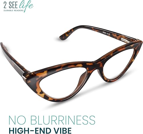 Miniatura 2 de Anteojos de lectura de ojo de gato para mujer con estilo, a la moda con alta visión, cómodas bisagras de resorte para todas las formas de cara,
