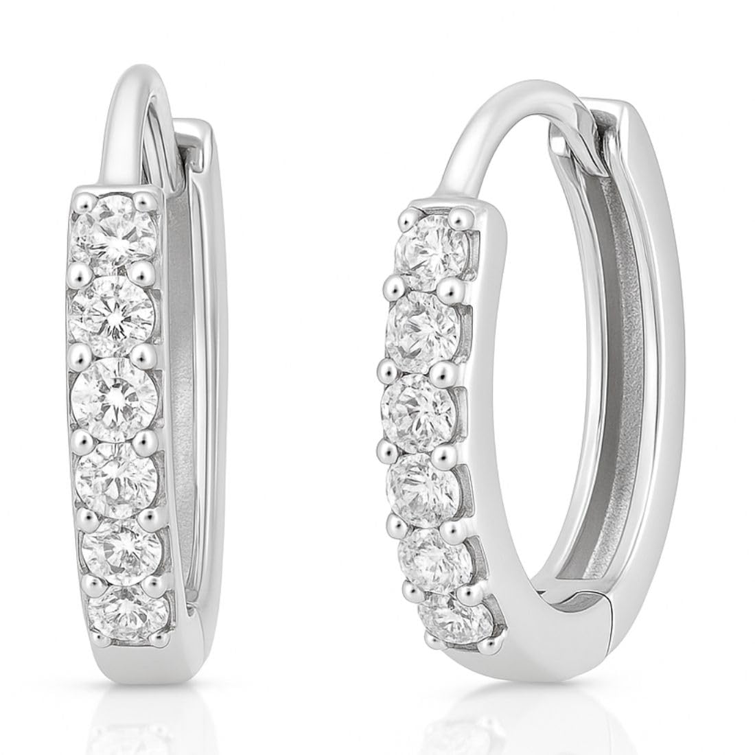 zavya 925 Sterling Silver Rhodium Plated Hoop Earrings | Gift for Women & Girls | With Certificate of Authenticity and 925 Hallmark-picture-27