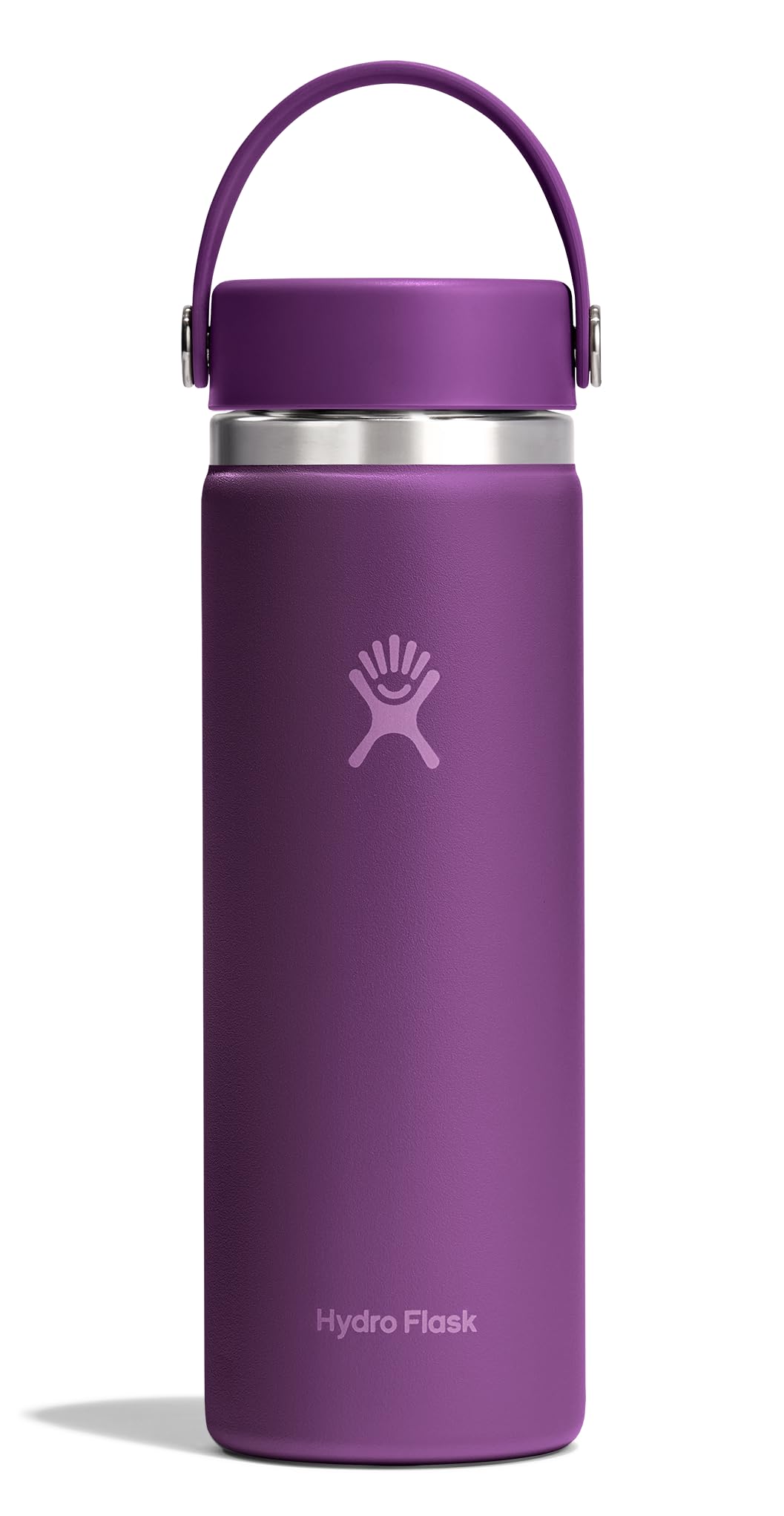 Hydro Flask Water Bottle - Insulated Stainless Steel - Wide Mouth Flex Lid, Non Spill, Leakproof and Refillable in 20 Oz Beachplum Purple