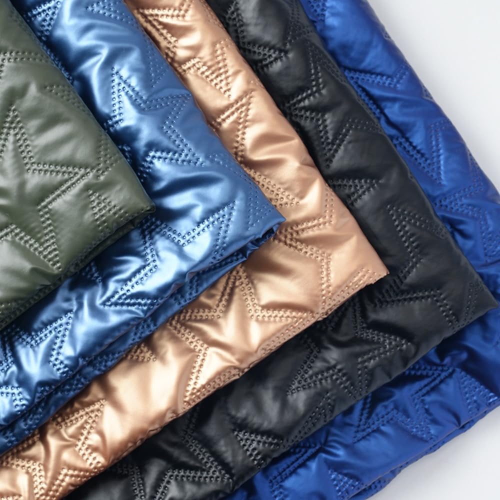 Tela acolchada de poliuretano de 2 m por metros, impermeable, 150 cm de ancho, piel sintética acolchada con patrón de estrella, suave acolchado para forro de chaqueta, abrigos, bolsos, zapatos