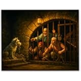 Here Boy - Pirates of the Caribbean 11x14 Unframed Print for Game Rooms, Home Theaters, Pirate-Themed Bars, Adventure Lovers, Playful Art, Suspense & Humor, Pirates of the Caribbean Collectors