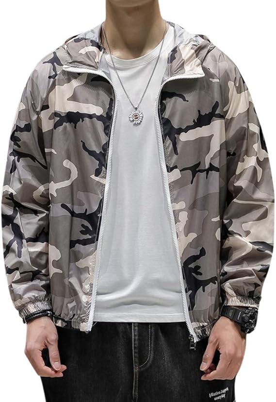 Amazon Co Jp Aowofs ラッシュガード メンズ レディース 迷彩柄 フード付き 日焼け対策 パーカー 長袖 Uvカット 紫外線防止 夏 薄手 男女兼用 スポーツ アウトドア