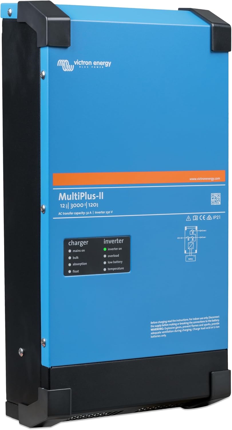 Victron Energy MultiPlus-II Pure Sine Wave Inverter Charger for 120 amp Battery, 120V, 3000VA 12-Volt