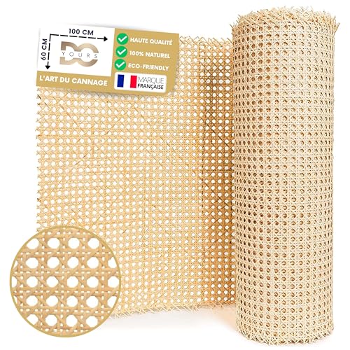 DO YOURS - Rouleau de Cannage en Rotin Naturel Premium : Qualité Supérieure et Résistant, Idéal pour DIY & Décoration, Meuble, Chaise Rattan Webbing pour Bricolage...