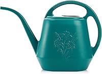 Fasmov 1 Gallon Plastic Watering Can with Long Spout & Ergonomic Handle - Durable Green for Indoor Outdoor Plants