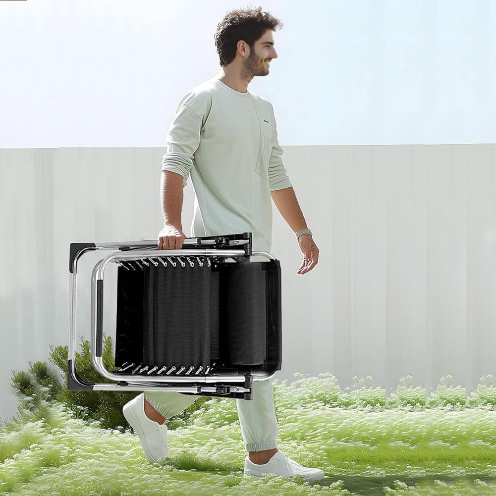 BAKAJI Sedia a Sdraio Pieghevole per Esterni con Struttura in Metallo Extra Resistente e Rinforzata, Poltrona Salvaspazio Zero Gravity da Giardino, Balcone, Terrazzo, Patio