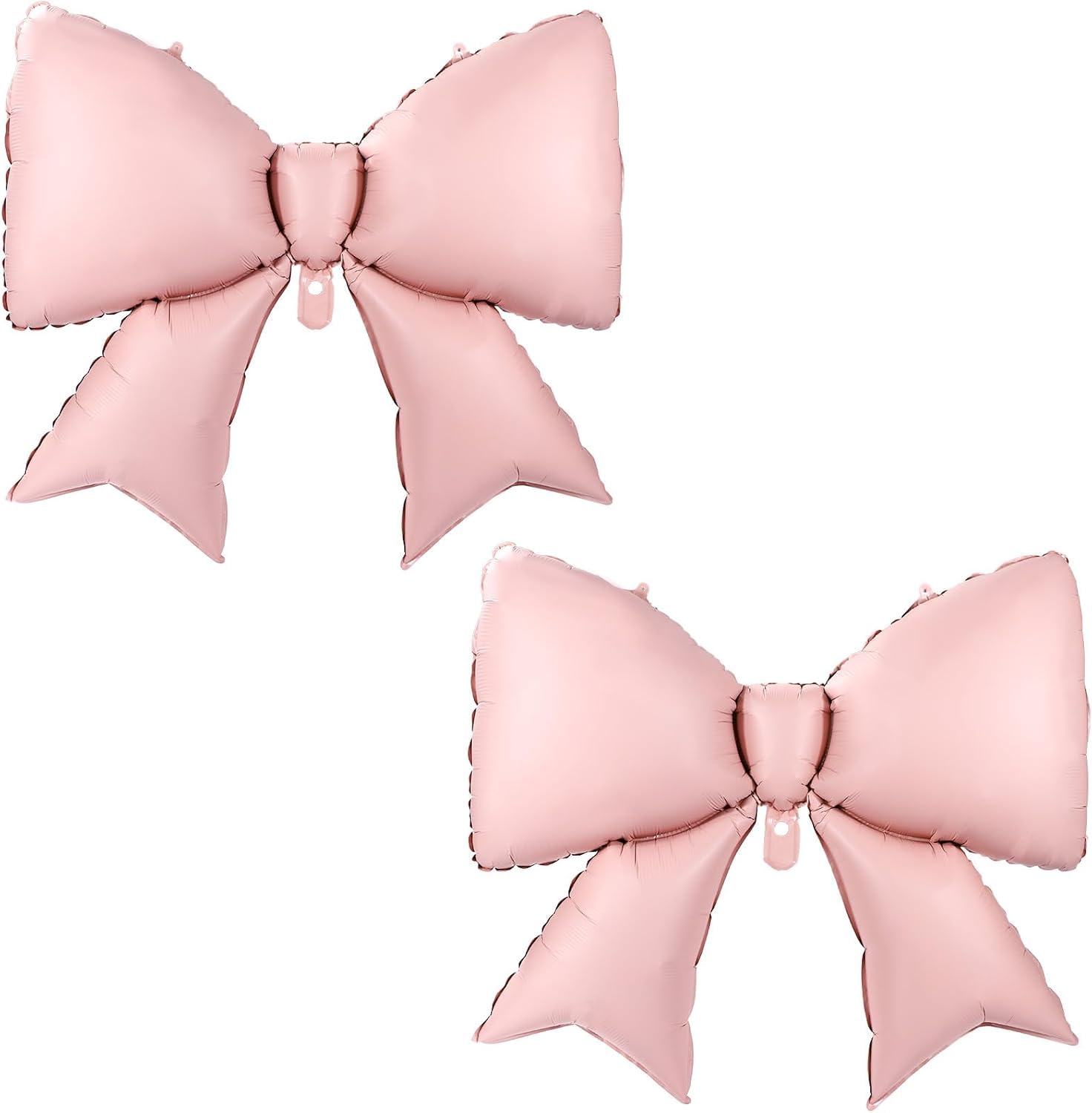 Large 38 Inch Bow Balloons - Pink Elegant Foil Balloons for Wedding, Birthday Party Decorations - Thick Reusable Balloons with Self-Sealing Valve (Set of 2)