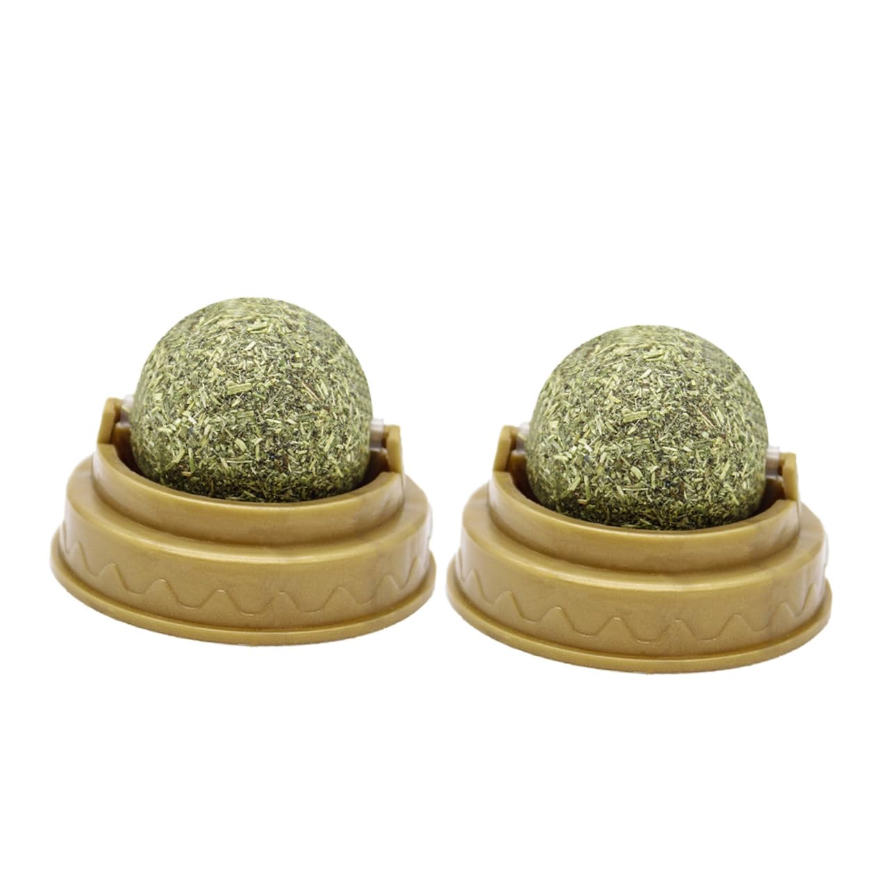 Sosoport 8pièces à Liker pour Catnip Naturel Jouets Muraux Rotatifs Leaf pour Nettoyage Dents Fournitures pour Petits Animaux Vert