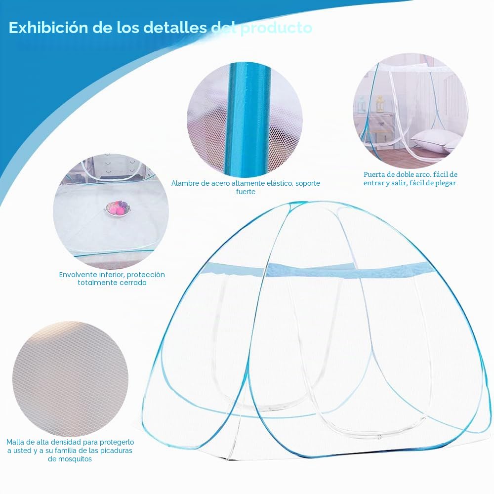 mizikuu Mosquitera para cama, mosquitera desplegable 180 x 200 x 150 cm, plegable y portátil, malla estrecha, red para mosquitos grande y doble puerta para dormitorio, exterior, camping
