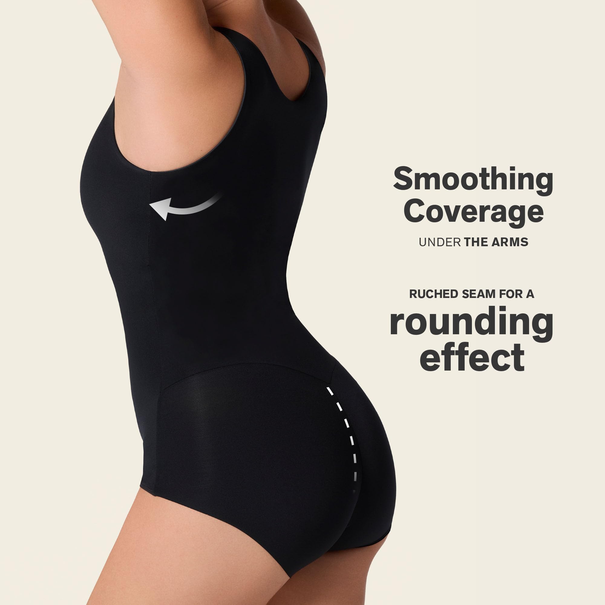 Leonisa Bare Boldly Body Moldeador Sin Mangas con Top Interno - Faja Body Reductor de Abdomen y Espalda - Shapewear Sin Mangas con Compresión Fuerte en Abdomen Medio - Uso Interior o Exterior