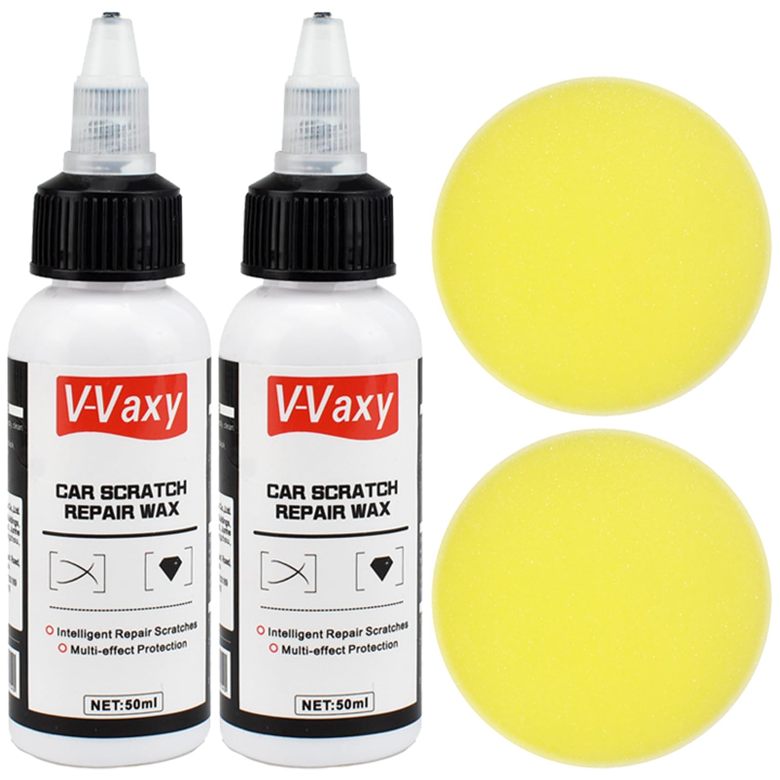 Ultimate Paint Restorer, V-Vaxy Car Scratch Repair Wax, V-Vaxy Car Scratch Remover, Car Buff Out Scratch, Multi-Effect Protection 1.76 Fl Oz (2pcs)