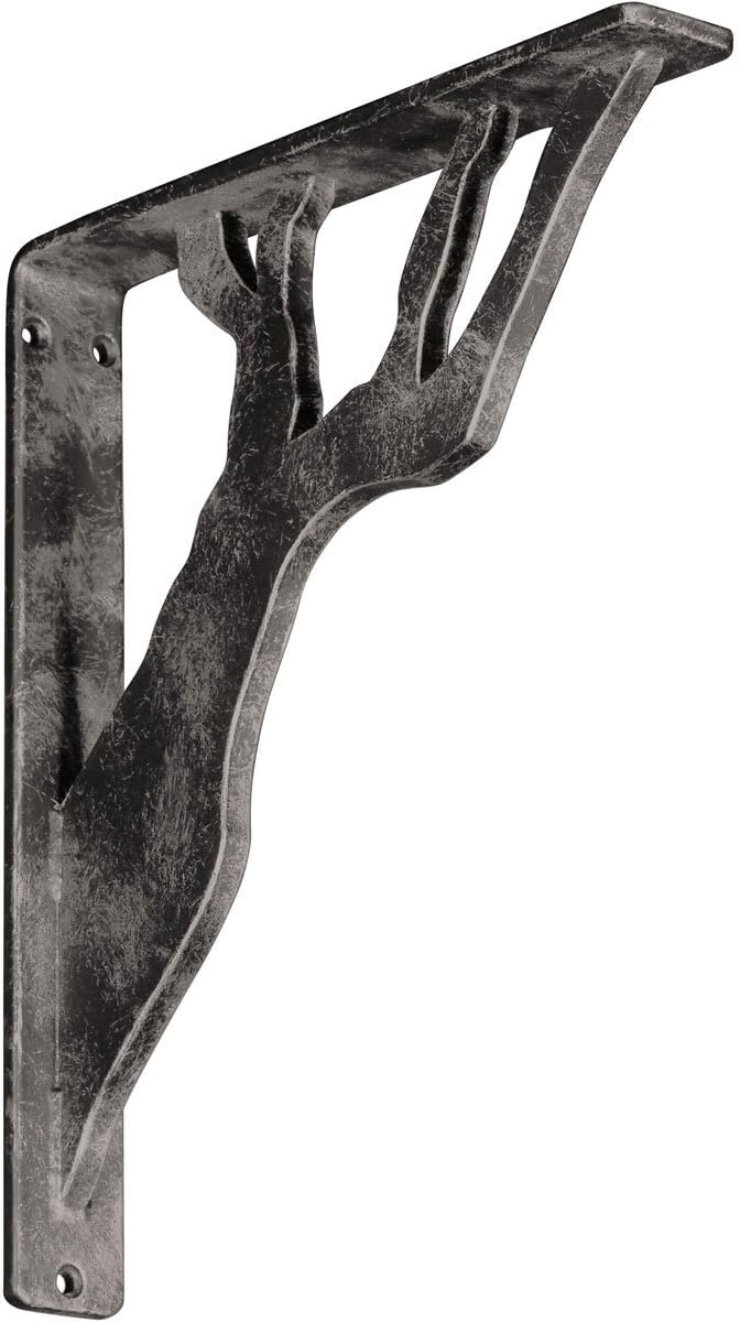 Up To 40% OFF Ekena Millwork BKTM01X10X12SDAAWS Metal Bracket, 1 1/2 W x 10 D x 12 H, Antiqued Warm Silver