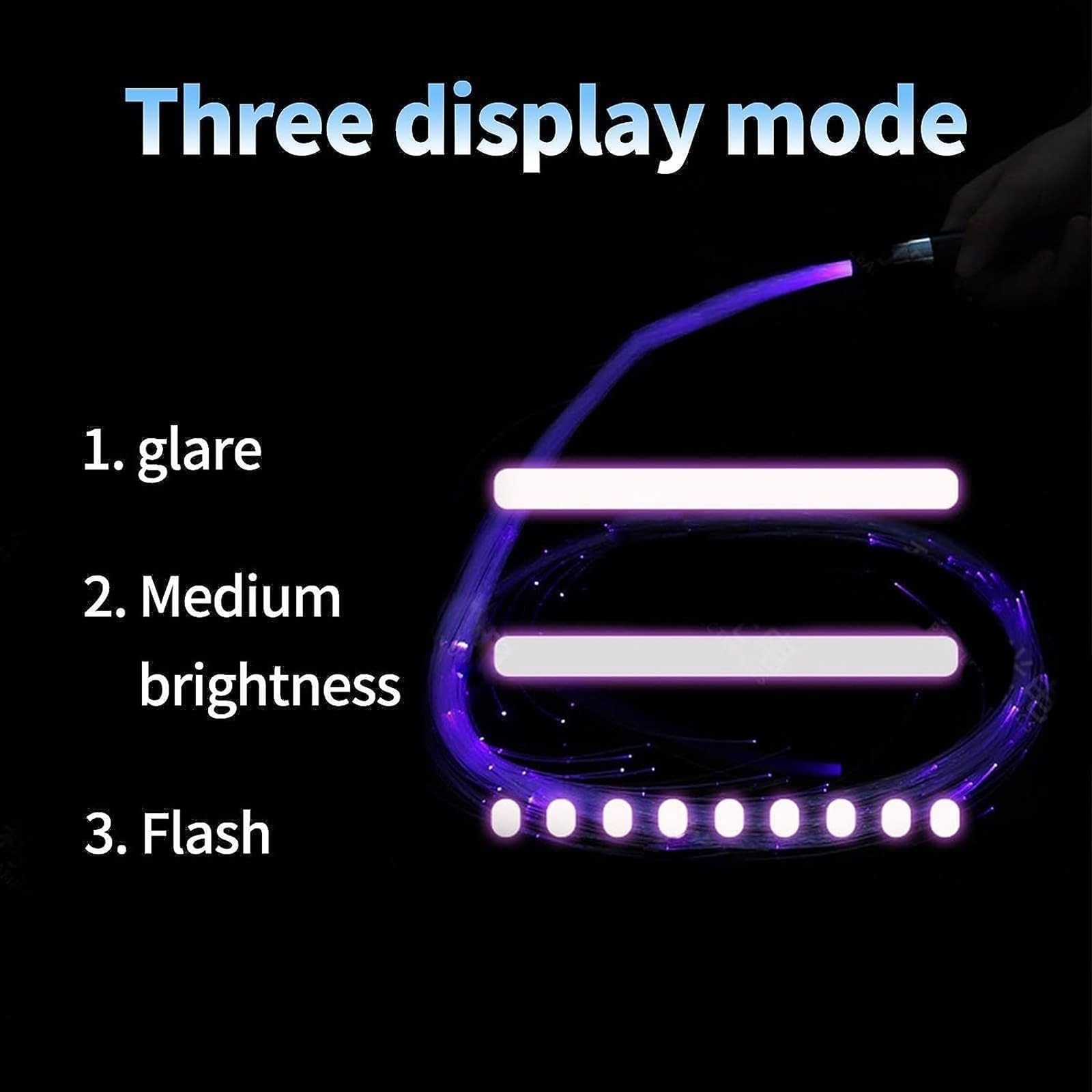 MDybf Disco Dance Whip Party Fruste da Ballo in Fibra Ottica a LED Frusta Luminosa Ricaricabile 7 Illuminazione Sparkle Flow Toy Party