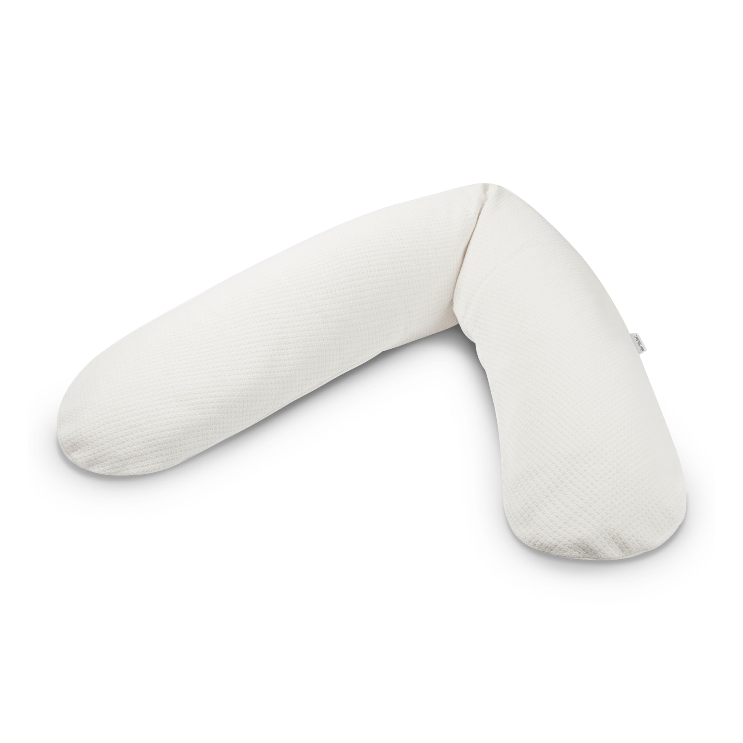 Theraline - Cojín de lactancia y embarazo (relleno con microperlas originales de arena, incluye funda exterior de punto fino, 190 cm)