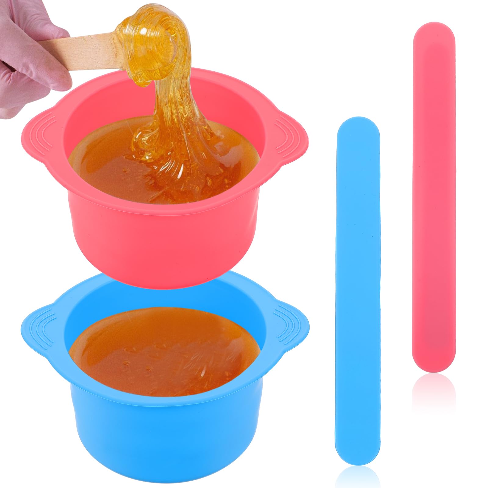 ZEYIYER2 PCS Silicone Waxing Bowl, Wax Pot Insert with 2PCS Silicone Spatulas, Wax Warmer Liner, Non-Stick Wax Melt Wax Pot Bowl Replacement for Hair Removal
