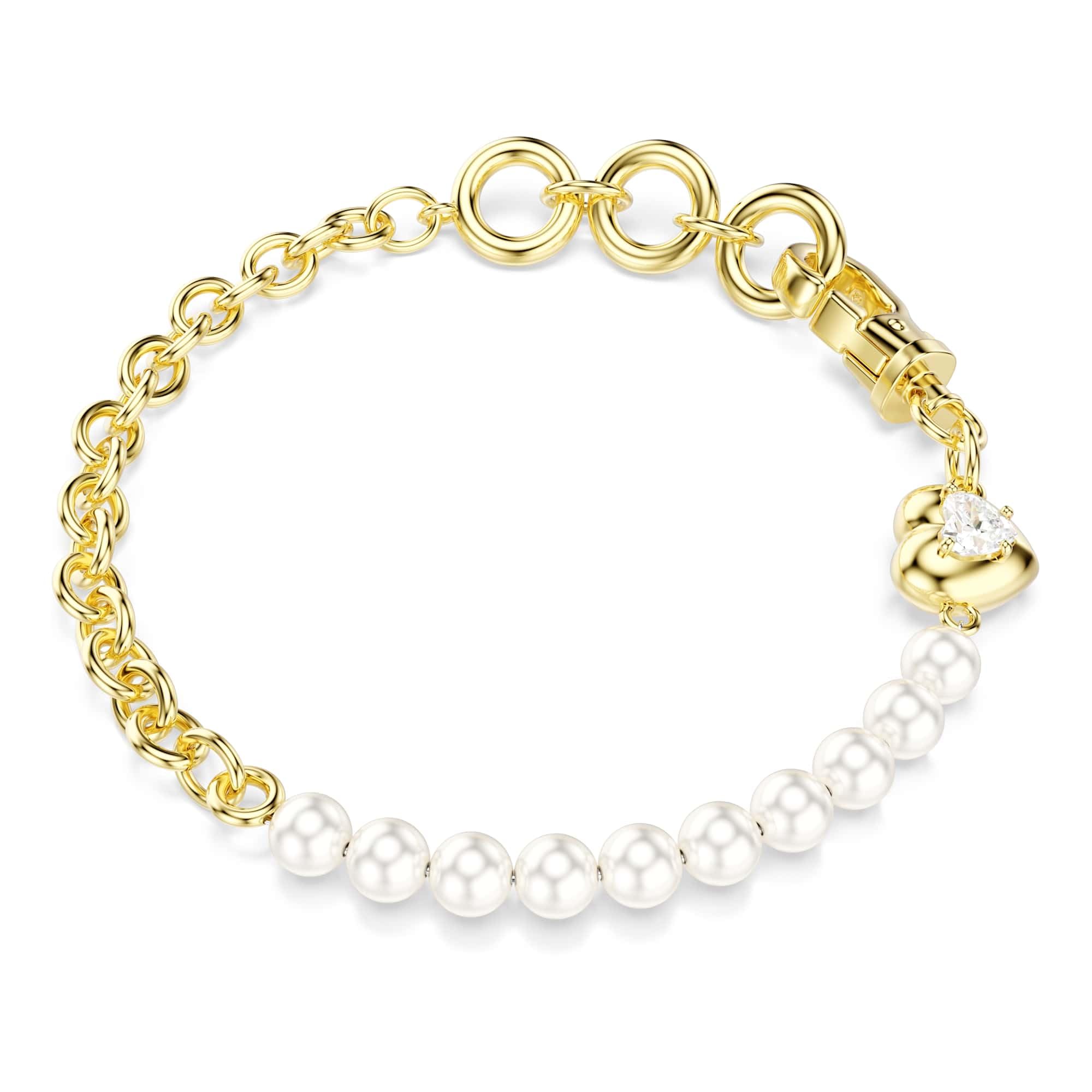 Swarovski Idyllia Collezione, Perla di cristallo, Bianco, Placcato tonalità oro