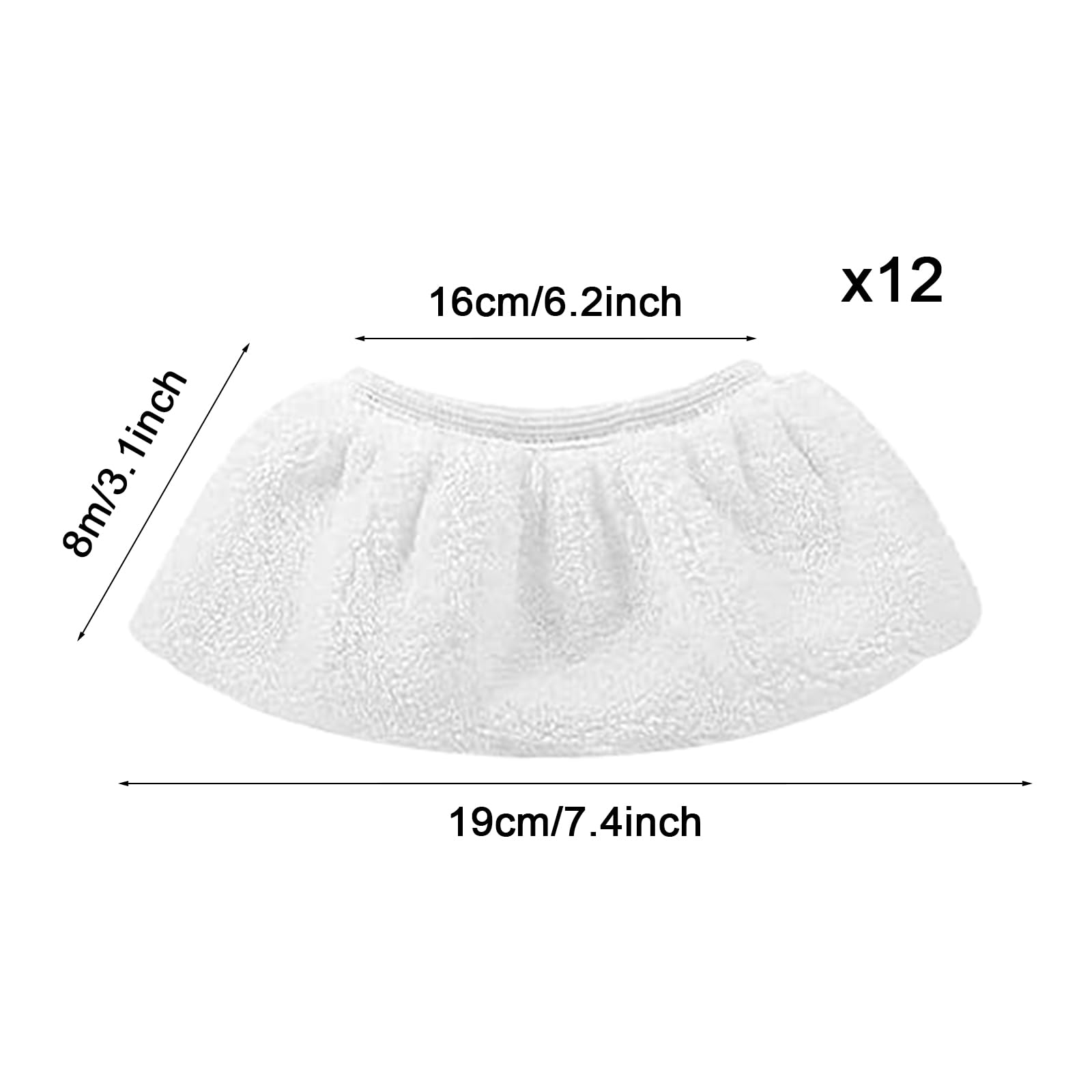 12Pcs Bonnettes Microfibre Lingettes,Blanc Lingettes Bonnettes Accessoire,compatible avec la plupart des Nettoyeur à vapeur