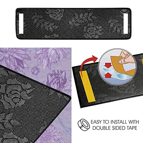 Stair Treads Carpet Purple Asters Seamless Abstract Print Floral Stair Mats Non-Slip Soft Bullnose Carpet Stair Treads For Wooden Steps Camper For Kids Elders Pets Dog, 15Pcs #TOP2