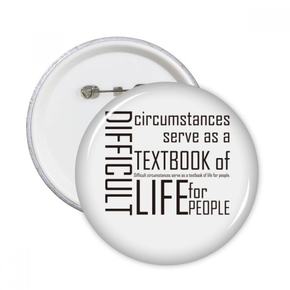 Badge bouton Slogan Les circonstances difficiles broche décoration vêtement multicolore 5pcs
