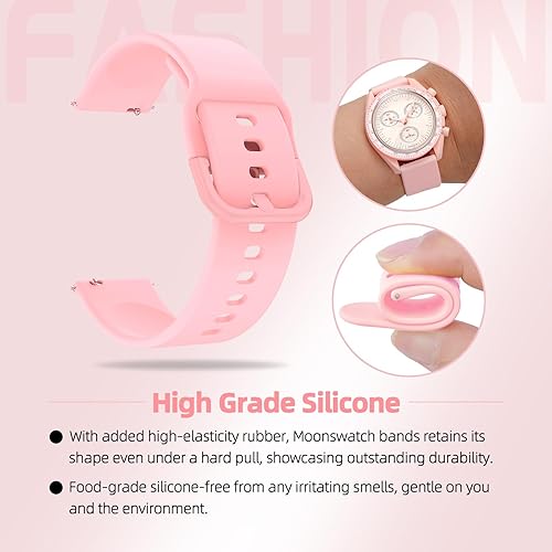 Vista 3 de Ritche Correa deportiva de silicona Moonswatch para hombre, compatible con SpeedmasterRolexSeiko Mission to the