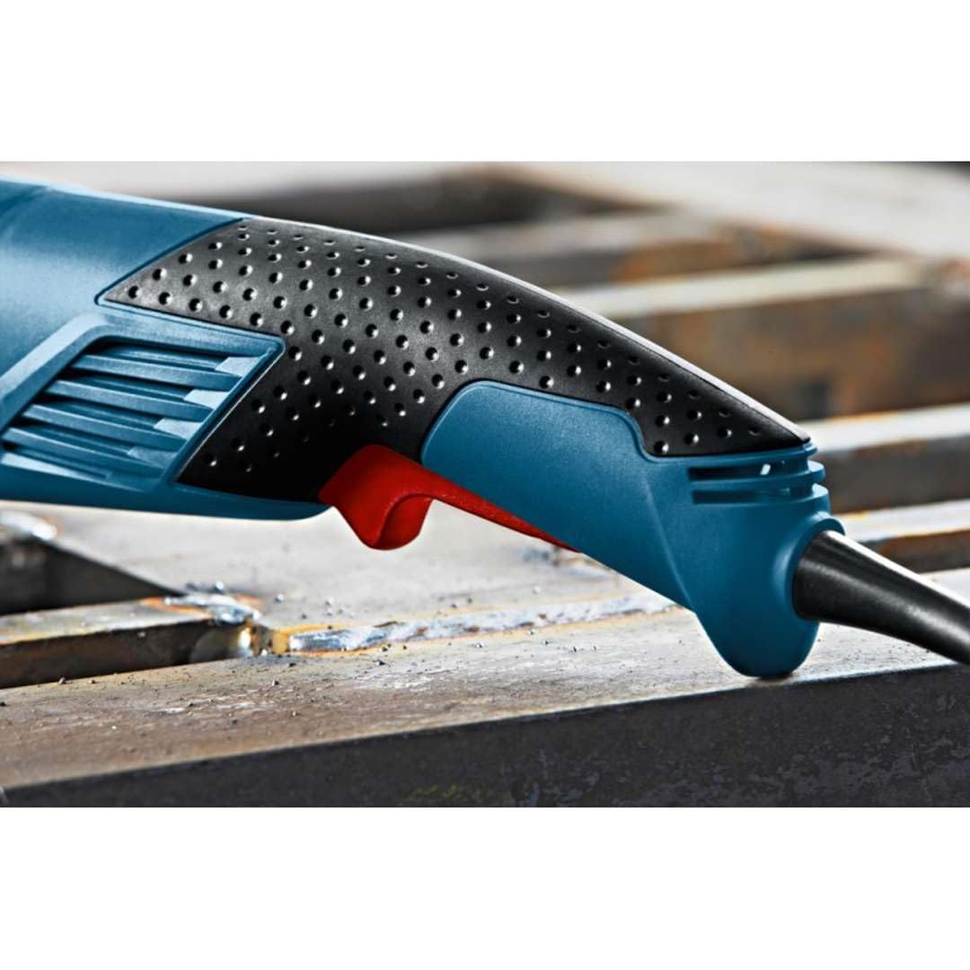 Bosch Professional amoladora angular GWS 18-125 SL (1800 W, Ø discos 125 mm, velocidad en vacío: 2800-12 000 rpm, incl. brida, tuerca tens., caperuza prot., llave 2 agujeros, empuñadura aux.)