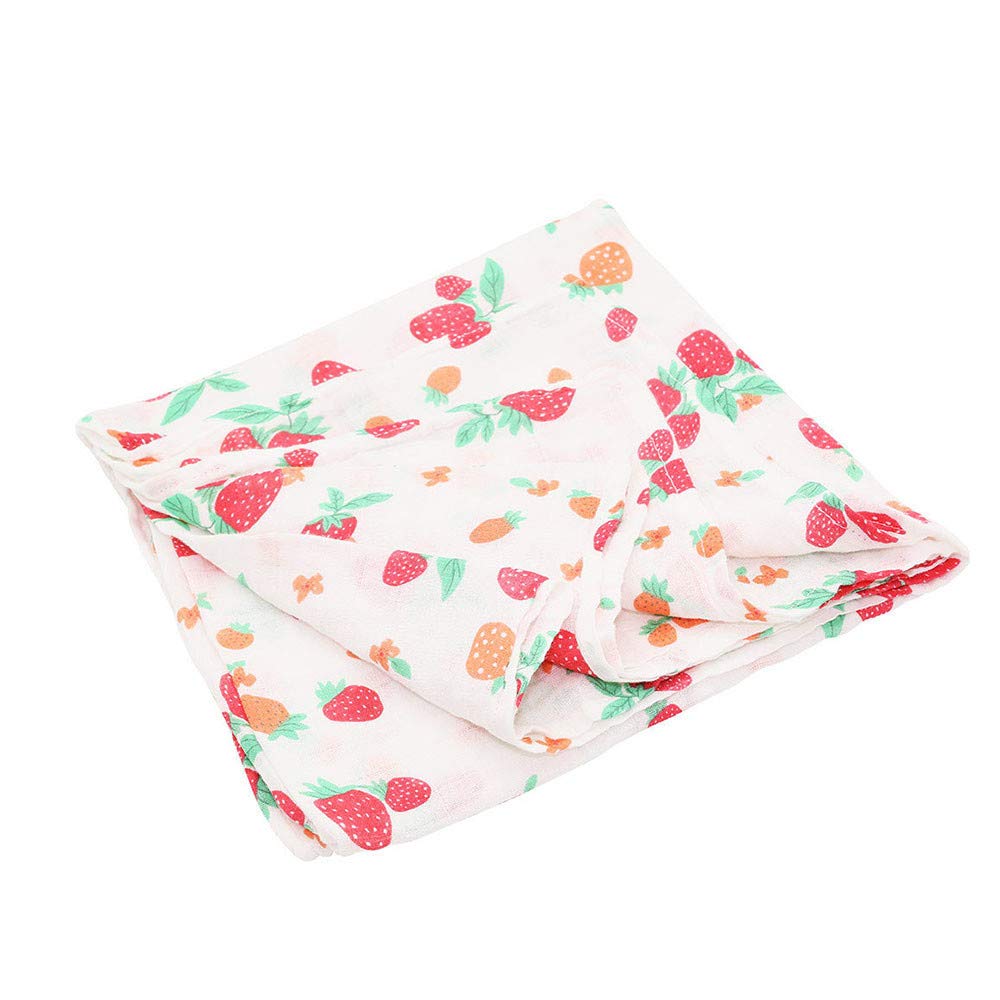 Muslin Swaddle Cloths for baby,Chickwin Organic 100% Cotton Extra Soft Boys or Girls Printed Design Large Square Cloths Wash Cloth Blanket for Sensitive Skin Baby (120 * 120cm,rose Red)
