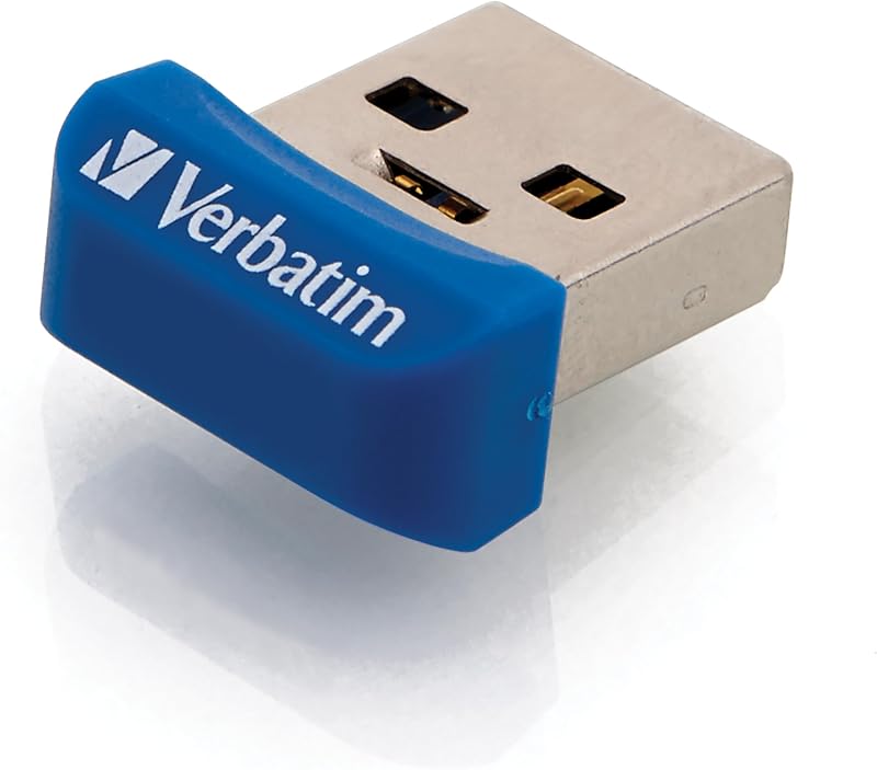 Unidad flash Verbatim Store 'n' Stay Nano USB 3.2 Gen 1 de 16 GB Unidad flash de perfil bajo sin enganches - Azul