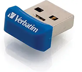 Verbatim 32GB Store 'n' Stay Nano USB 3.2 Gen 1 Pen Drive sem rasgos de perfil baixo com proteção antimicrobiana Microban - Azul 98710